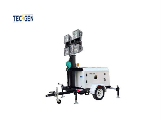 9m Manual Mobile Lighting Tower With 4x1000W Floodlights For Construction Site