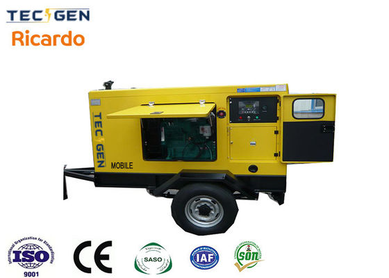 110kVA Mobile Trailer Generator Ricardo Genset With Heavy Duty Trailer For Moveable Operation
