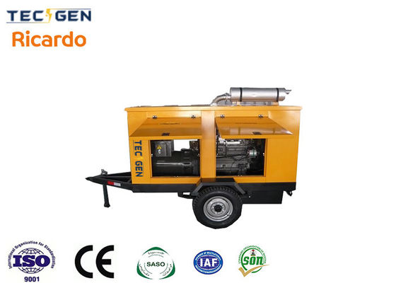 100kW Mobile Trailer Generator Ricardo Generator Set With Two Wheel Trailer For Easy Moveable