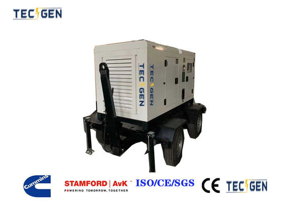 Mobile Generator Trailer Type Cummins Diesel Genset 40kW / 50kVA With 2/4 Wheels